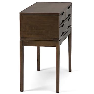 SIMPLIHOME Harper Console Table - 40 Inch Wide Solid Hardwood Sofa Table in Walnut Brown, Mid-Century Modern Storage Table for Entryway or Living Room with 4 Drawers, Notched Handles, and Tapered Legs - Image 8