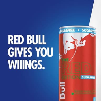 Red Bull Red Edition Sugar Free Energy Drink, Watermelon, with 80mg Caffeine plus Taurine & B Vitamins, 8.4 Fl Oz, Pack of 24 Cans - Image 9