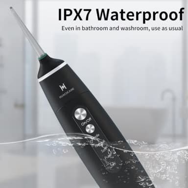 Water Flosser Equipped with Two Water Tanks for Home and Travel,3 Modes Dental Oral Irrigator,Portable,IPX7 Waterproof,Powerful Battery Life, Water Dental Flossers for Teeth (Black) - Image 7