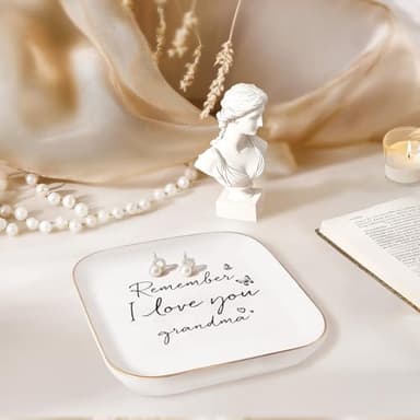 Grandma Gifts – Jewelry Dish, grandma birthday gifts, Elegant Trinket Tray for Rings, Best Grandma Ever Keepsake, Sentimental Gift from Grandkids, Sweet and Thoughtful Gift For a GrandmaGrandma) - Image 5