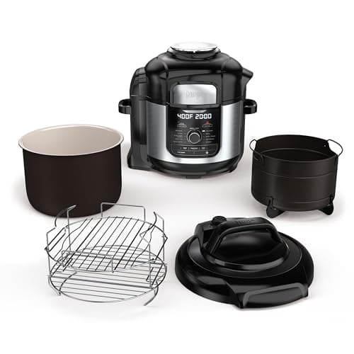 Ninja FD401 LP3 Foodi 12-in-1 Deluxe XL 8 qt. Pressure Cooker & Air Fryer that Steams, Slow Cooks, Sears, Sautés, Dehydrates & More, with 5 qt. Crisper Basket, Reversible Rack & Recipe Book, Silver - Image 1