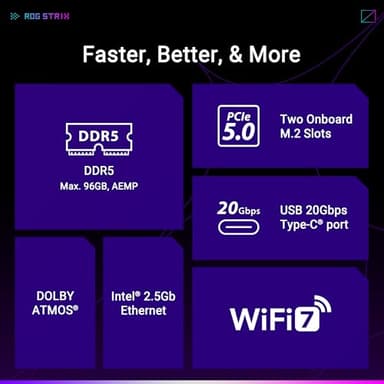 ASUS ROG Strix B850-I Gaming WiFi AMD AM5 B850 Mini-ITX mITX Motherboard 10+2+1 Stages, DDR5, 2.5G LAN, WiFi 7, 2X M.2, PCIe® 5.0 x16, USB 20Gbps Type-C®, AI Overclocking, AI Networking II, Aura Sync - Image 4