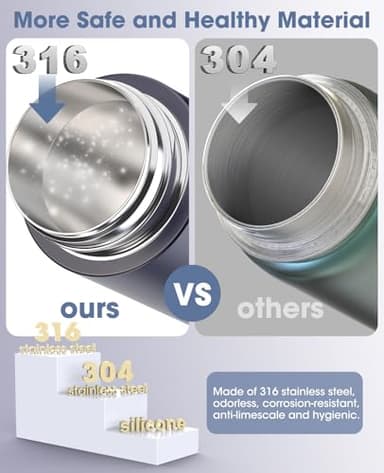 Travel Kettle, Dual Voltage Portable Electric Kettle 110V-220V-240V Smart Small Water Boiler for Tea & Coffee, 316 Stainless Steel, 6 Temperature Control and LCD Display, for Global Use (370ML) - Image 5