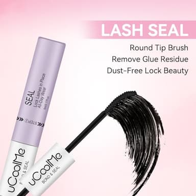 UCOOLME Lash Bond and Seal Waterproof for Eyelash Extensions Lash Cluster Glue 150Hours Long-Lasting,Non-Irritating, 2-in-1 lash Glue for Eyelash Clusters DIY Lash Extensions at Home(Black Bond,10ML) - Image 4