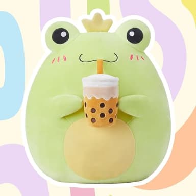 PLAYNICS Large Frog Plush Pillow Stuffed Animal Toy,Big Size Cute Soft Toys 13" Fat Kawaii Hugging Pillows Cuddle Huggable Plushie,Gift for Kids - Image 6