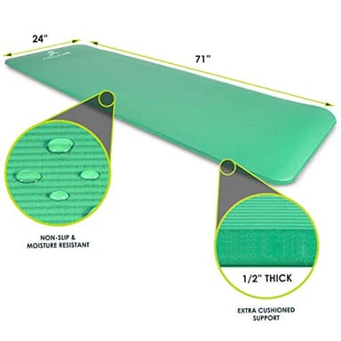 ProsourceFit Extra Thick Yoga and Pilates Mat ½” (13mm), 71-inch Long High Density Exercise Mat with Comfort Foam and Carrying Strap - Image 3