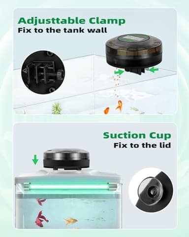Papettly Automatic Fish Feeder for Aquarium - Auto Fish Food Dispenser for Turtle Tank with USB Cable, LCD Display, Timer, Fish Feeder for Vacation Weekend Holiday, with Feeder Spoon - Image 8