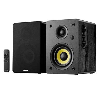Sanyun SW206 4” HiFi Bookshelf Speakers with Studio Mode, 80W Active, Bluetooth 5.4/Optical/Coaxial/TRS/Aux/24bit DAC USB, for Turntable TV PC Desktop, MDF Cabinet, Remote Control, Black - Image 1