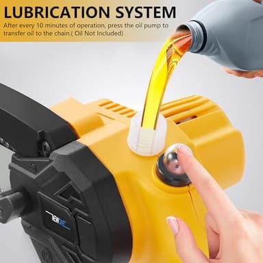 Mini Chainsaw Cordless,6-Inch Battery Portable Handheld Small Electric Chainsaw Oil for Wood Cutting, Courtyard, Garden, Tree Trimming, and Household(2 batterier,2 Chains) - Image 2