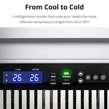 Frostronics 24-Inch 186 cans Outdoor Drawer Refrigerator, 5.47 cu. ft. Built-In Outdoor Drawer Beverage Cooler, 26°F Outdoor Drawer Beverage Fridge, SUS304, Dual Mode, Lockable, ETL & NSF7 Certified - Image 3