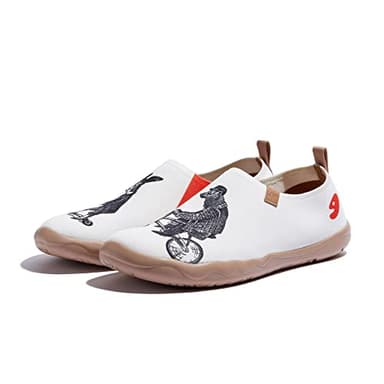 UIN Women's Art Painted Travel Shoes Slip On Casual Knit Loafers Lightweight Comfort Fashion Sneaker Toledo Ⅰ Time for Work (9.5) - Image 6