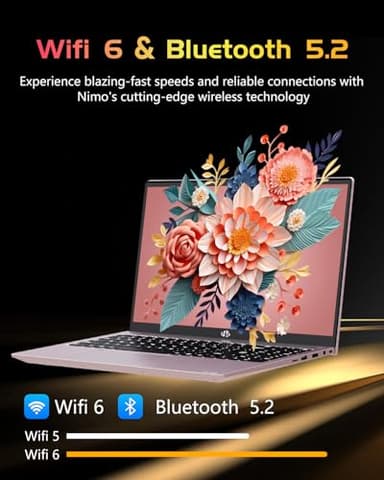 NIMO 15.6 IPS FHD-Laptop, 16GB RAM 1TB SSD Intel Pentium Quad Core N100, Computer with Backlit Keyboard Fingerprint (Beat to i3-1115G4 Up to 3.4GHz) Laptops for Student, Win 11 Rose Gold - Image 7