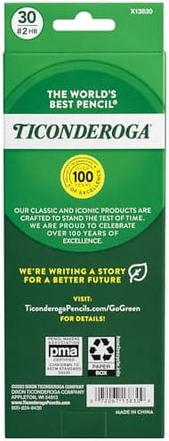 Ticonderoga Wood-Cased Pencils, Pre-Sharpened, #2 HB Soft, Yellow, 30 Count - Image 3