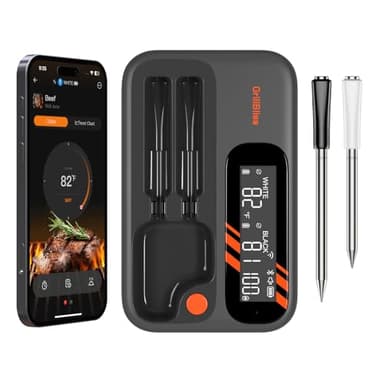 Wireless Meat Thermometer - 5G Wi-Fi and 5.4 Bluetooth Meat Thermometer Digital Wireless for Grilling and Smoking with IP67 Dual Probes and Backlight LCD Display for BBQ, Smoker, Oven, Grill - Image 1