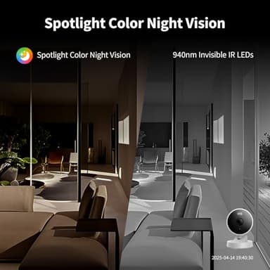Aqara G100, 2K Indoor/Outdoor Security Camera, HomeKit Secure Video, 2-Way Audio, Spotlight Color/IR Night Vision, AI Detection, 140° FOV, Wi-Fi 6, Supports HomeKit, Alexa, Google and IFTTT, White - Image 3