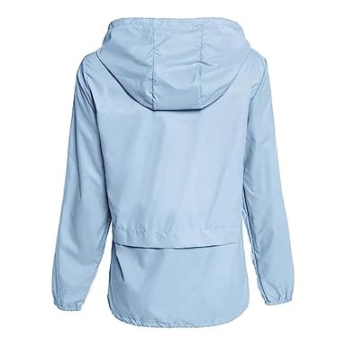 Zando Lightweight Rain Jacket Women with Hood Packable Raincoats for Adults Women Plus Size Rain Jackets for Women Waterproof Anorak Jacket Womens Windbreaker Jacket Blue 2XL - Image 4