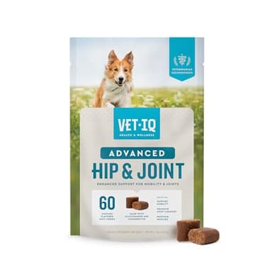 VetIQ Advanced Hip & Joint Chews For Dogs, 60 Count, Chicken Flavored Supplements Made with Glucosamine, Omega 3’s, Chondroitin, MSM & Green Lipped Mussel, Increases Mobility & Maintains Muscles - Image 1