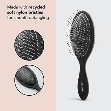 Kitsch Detangler Hair Brush for Wet and Dry Hair, Curly or Straight Hair, Detangling Brush with Flexible Hairbrush Bristles, Hair brushes for Women & Men, Adults & Kids, for Shower & Travel - Black - Image 6