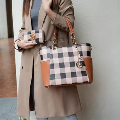 MKF Collection Tote Bag for Women, Handbag Set with Wallet-Top-Handle- Vegan Leather Purse Pink by Mia k - Image 2