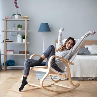 FGZ Womens Thin Cotton Socks, Casual Soft Cotton Socks Women Above Ankle Crew Socks 5 Pairs (9-11, Black) - Image 6