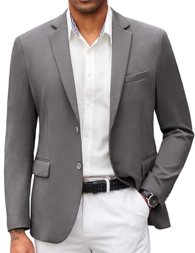COOFANDY Mens Blazer Jacket Lightweight Suit Jacket Grey Casual Blazer Slim Fit Business Sport Coat - Image 1