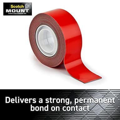 Scotch Outdoor Mounting Tape, 2 Rolls, 1 in x 60 in (5ft), Holds up to 15 lbs, Delivers Strong & Permanent Bond On Contact, Great On Glass, Tile, Acrylic & Metal, Easy-To-Apply (OT-411-2NA) - Image 3