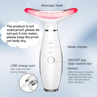 3-in-1 Beauty Massager for Face and Neck, Based on Triple Action LED, Thermal, and Vibration Technologies for Skin Care,Improve,Firm,Tightening and Smooth - Image 4