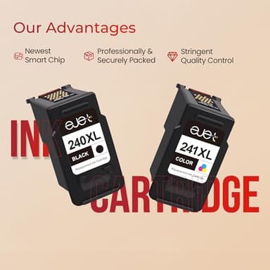 ejet PG-240XL/CL-241XL Ink Cartridge Replacement for Canon 240XL 241XL Combo Pack for Canon 240 241 High Capacity for Printer Pixma MG3620 TS5120 MG2120 MG3520 MX452 MX512 MX532 MX472 (2 Pack) - Image 5