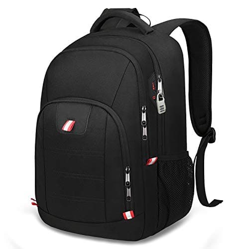 Travel Laptop Backpack, Black Backpack for Men and Women with USB Slit Business Computer Back Pack (Black, 15.6 Inch) - Image 1
