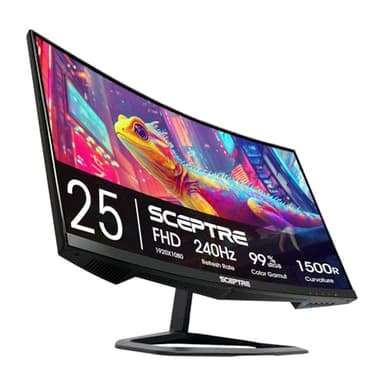 Sceptre New Curved 25-inch Gaming Monitor 240Hz 1500R HDMI x2 DP x2 Build-in Speakers 2025 - Image 1