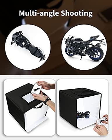 Glendan Portable Photo Studio Light Box,12"x12" Professional Dimmable Shooting Tent Kit with 112 LED Lights & 6 Backdrops for Jewelry and Small Items Product Photography - Image 3