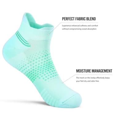 PAPLUS Ankle Compression Socks for Women 6 Pairs, Running Socks with Heel Tab, Cushioned Low Cut Athletic Socks - Image 3