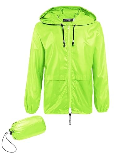 COOFANDY Men's Lightweight Cycling Rain Jacket with Hood Waterproof Foldable Pouch - Image 1