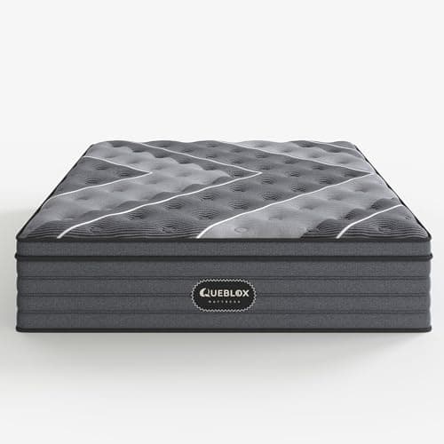 Queblox Full Mattress, 12 Inch Hybrid Mattress in a Box, Medium Firm, Memory Foam and Individual Pocket Springs for Pressure Relief, CertiPUR-US Certified - Image 1