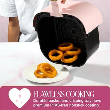 Paris Hilton Air Fryer, Large 6-Quart Capacity, Nonstick Made without PFAS, Touchscreen Display, 8-in-1 (Air Fry, Roast, Broil, Bake, Reheat, Keep Warm, Pizza, Dehydrate), Dishwasher Safe, Pink - Image 5