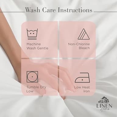 Linen Home 100% Cotton Percale Sheets Queen Size, English Rose, Deep Pocket, 4 Pieces Set - 1 Flat, 1 Deep Pocket Fitted Sheet and 2 Pillowcases, Crisp Cool and Strong Bed Linen - Image 5