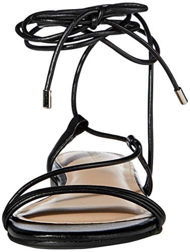 The Drop Women's Samantha Flat Strappy Lace-Up Sandal, Faux Leather Black, 7 - Image 2