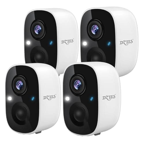 Dzees 2K Security Cameras Wireless Outdoor, Battery Powered AI Motion Detection Spotlight Siren Alarm WiFi Surveillance Indoor Home Camera, Color Night Vision, 2 Way Audio, SD/Cloud IP66, 4 Pack - Image 1