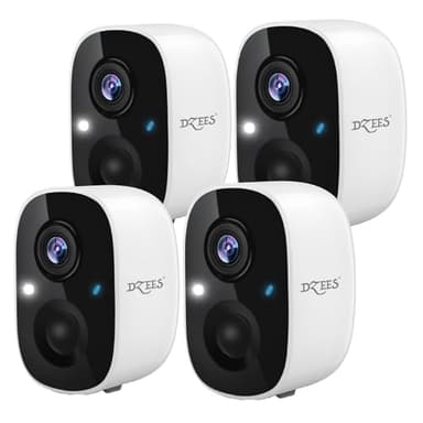Dzees 2K Security Cameras Wireless Outdoor, Battery Powered AI Motion Detection Spotlight Siren Alarm WiFi Surveillance Indoor Home Camera, Color Night Vision, 2 Way Audio, SD/Cloud IP66, 4 Pack - Image 1