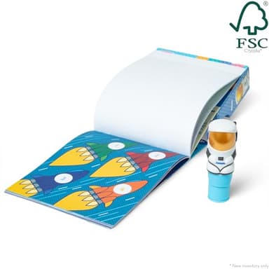 Melissa & Doug Sticker Wow!™ 24-Page Activity Pad and Sticker Stamper, 300 Stickers, Arts and Crafts Fidget Toy Collectible Character – Astronaut - for Kids Ages 3+ - FSC Certified - Image 6