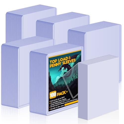 100 Toploaders for Cards and 100 Soft Card Sleeves, Sooez 35 PT Top Loaders Card Protectors, 3" x 4" Hard Plastic Penny Sleeves for Baseball, Football, and Game Collectible Trading Cards - Image 1