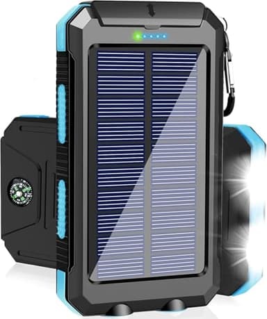 Solar Charger Power Bank, 38800mAh Portable Charger Fast Charger Dual USB Port Built-in Led Flashlight and Compass for All Cell Phone and Electronic Devices - Image 1