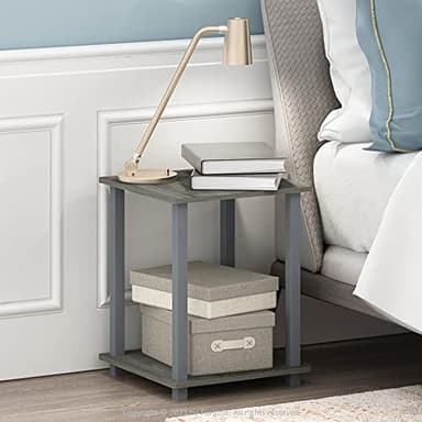Furinno Simplistic Set of 2 End Table, French Oak Grey/Grey - Image 4