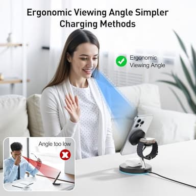 2025 3 in 1Charging Station Compatible with Mag-safe Charger Wireless Charger Stand for iPhoneAir17 16 15 14 13 12Series Wireless Charging Station for AirPods Wireless Charging Stand for iWatch Series - Image 4