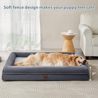 WNPETHOME XXL Extra Large Dog Bed, Washable Dog Couch with Removable Waterproof Cover, Orthopedic Large Pet Sofa Bed with Bolster Sides for Sleeping - Image 6