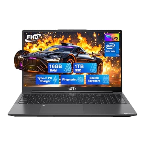 15.6 IPS FHD-Student-Laptop, 16GB RAM 1TB SSD Intel Pentium Quad Core N100, Computer with Backlit Keyboard Fingerprint (Beat to i3-1115G4 Up to 3.4GHz) WiFi 6 BT5.2 Numpad Win 11 - Image 1