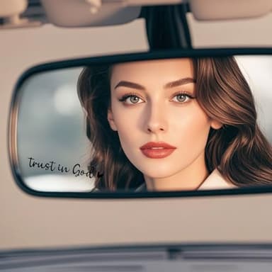 3 PCS Trust in God Rearview Mirror & Window Decals Vinyl Car Stickers for Women, Inspirational Mirror Quotes, Vanity & Car Interior Decor Stickers (Trust in God) - Image 2