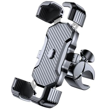 Miracase Motorcycle Phone Mount, One Touch Release and Lock Bike Phone Holder, Bicycle Scooter Handlebar Phone Mount Holder, Bike Phone Mount Compatible with iPhone Google Samsung - Image 1