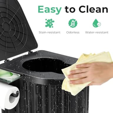 Sckee Camping Toilet, Portable Toilet for Adults, Portable Travel Folding Toilet with Lid and Paper Holder, Compact Potty for Car, Camp Toilet Portable Toilet for Camping, Hiking,Truck, RV, Beach - Image 6