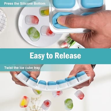 Ice Cube Trays for Freezer - 3 Pack 42 Cubes, Easy to Release Silicone Ice Trays with Spill-Resistant Lids, Reusable Ice Tray,Stackable and BPA-Free, Perfect for Cocktails, Drinks,and Ice Coffee - Image 2